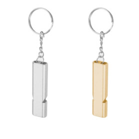 Sifflet, 2 Pcs Sifflet de Survie, Sifflet d'urgence, Double Tubes Métal Sifflet Secours, pour L'école Gym, Camping en Plein Air,