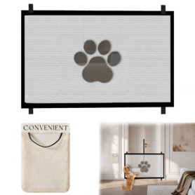 Barrière de porte, pour chat, chien, sans perçage, portable, avec crochet adhésif, pour escaliers, portes, couloir, 110 x 78 cm,