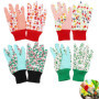 4 Paires Gants de Jardinage Femme, Gants de Travail Femme, Confortables Gants de Jardinage avec Poignets Élastiques, Antidérapan
