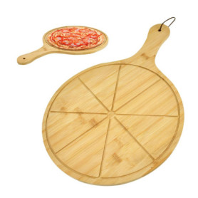 LPAMABA Planche à Découper Bois Pizza 28.5cm, Plateau à Pizza Ronde en Bois, Assiette à Pizza, Planche à Pizza en Bois 28.5cm, P