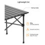 QWORK® Table Pliante, Table Pliante Camping, 95 * 55 * 50cm, Noir, pour Barbecue, Voyage, Pêche, Pique-Nique