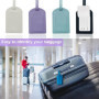 4 Pièces Etiquette Valise, Pu Cuir Étanche Etiquette Bagage Inscriptible et Réglable Etiquette Valise Voyage Avion Pour Valise s