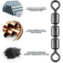 Sonlpe 15PCS High Speed 3 Roller Rotator, Connecteur de Roulement de 14 mm de Long, Connecteur de Pêche Pivotant, Connecteur de 
