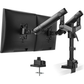 PUTORSEN Support Double Écrans 17-32" PC Moniteur, Premium Aluminium Bras Articulé Ergonomique Ressort Mécanique, Hauteur Réglab