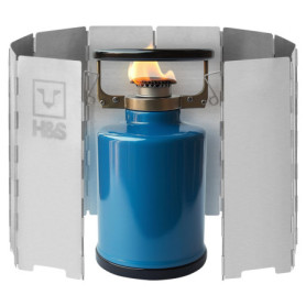 H&S Pare Vent Pliable Rechaud Camping Gaz - Pare Feu avec 10 Plaques Barrieres pour Feu - Pare-Vent de Camping Cuisson Poele Pla