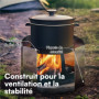 H&S Pare Vent Pliable Rechaud Camping Gaz - Pare Feu avec 10 Plaques Barrieres pour Feu - Pare-Vent de Camping Cuisson Poele Pla