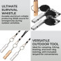 H&S Sifflet de Survie Fort pour Camping - Lot de 3 - Sifflets de Securité en Aluminium pour la Randonnée avec Lanière et Chaîne 
