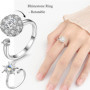 6 Pcs Fidget Bague pour Femmes Réglable Anneau Ouvert Ensemble Spinner Anneaux Bague Argent Zircone Fleur éToile Lune Perle Soul