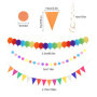 LEAZZLE 33 Pièces Set Decoration Fete Colorée , Decoration Anniversaire Avec des Eventail en Papier Suspendu, Pompon, Banderole 