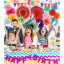 LEAZZLE 33 Pièces Set Decoration Fete Colorée , Decoration Anniversaire Avec des Eventail en Papier Suspendu, Pompon, Banderole 
