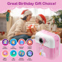 Etpark Appareil Photo Instantané, Appareil Photo Enfant Cadeau pour Filles de 4-12 Ans avec Papier d'impression & Carte 32G, Cam