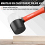 ValueMax Maillet en Caoutchouc 450g Bicolore, Marteau de Carreleur avec Tête Souple et Manche en Fibre de Verre, Idéal pour la P