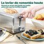 BELLA Grille-pain 2 tranches avec fentes extra-larges et tiroir ramasse-miettes amovible, 6 réglages de dorage, fonctions d’arrê
