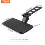 VEVOR Support Clavier 63,5x25 cm Plateau pour Clavier et Souris Coulissant sous Bureau Charge Max 5 kg Tablette Coulissante Clav