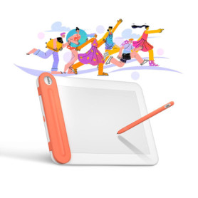 Tablette Graphique Bluetooth UGEE Q8W, Tablette de Dessin Portable 8 Pouces, Tablette Dessin pour Débutants, Tablette avec Style