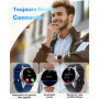 TOOBUR Montre Connectée Homme Femme Lunette Métal avec Podomètre, Smartwatch 100 Sports, Répondre Passer Appel et Cardiofrequenc