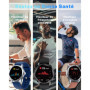 TOOBUR Montre Connectée Homme Femme Lunette Métal avec Podomètre, Smartwatch 100 Sports, Répondre Passer Appel et Cardiofrequenc