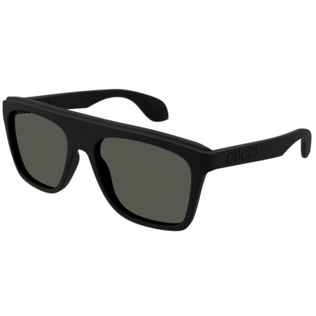 Gucci GG1570S 001 Lunettes de soleil carrées pour homme Noir/gris 57/18/145, Noir, 57/18/145