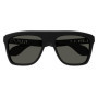 Gucci GG1570S 001 Lunettes de soleil carrées pour homme Noir/gris 57/18/145, Noir, 57/18/145