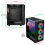 Spirit Of Gamer - Boitier PC Gamer RGB, 6 Ventilateurs 120 mm ARGB Inclus, Compatible mATX, Moyen Tour Gaming Vide avec Paroi La