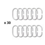 PARENCE.- Lot de 30 Anneaux de Rideau de Douche - Crochet de Rideau en Forme de C - Plastique de Qualité, Blanc - 30 Pièces