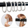 PARENCE.- Lot de 30 Anneaux de Rideau de Douche - Crochet de Rideau en Forme de C - Plastique de Qualité, Blanc - 30 Pièces