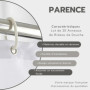PARENCE.- Lot de 30 Anneaux de Rideau de Douche - Crochet de Rideau en Forme de C - Plastique de Qualité, Blanc - 30 Pièces