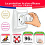 [Pack x10] Cache Prise Bebe Français [ sans Clef Ni Adhésif] - INVENTÉ ET FABRIQUÉ en France - Guide Sécurité Bébé - Protection 