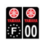 Pack Moto Autocollant Stickers Plaque d'immatriculation Premium Yamaha Noir - Numéro Personnalisé