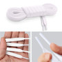 MARKETIFAR Lacets Blancs pour Baskets-4 Paires Lacet Blanc-Lacet Chaussure-Parfait pour Converse Haute-Lacets blancs plats-150 c