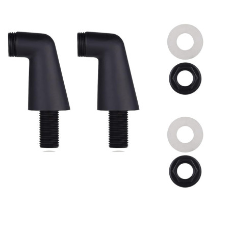 colonnettes noires mat pour robinet de baignoire (inclinées,excentriques)