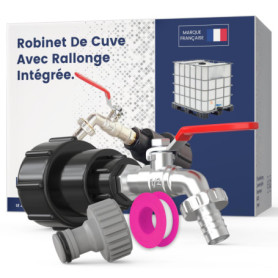 "Robinet Cuve 1000L 1/2 S60X6 IBC- Extension Intégrée,raccord cuve 1000 litres,conçu et spécialement adapté à l'utilisation des 