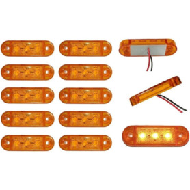 Formplas 10 x LED Feux Gabarit Position Lateral Jaune 12v 24v Remolque Camion Camionette Lampe