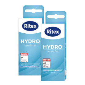 Ritex HYDRO Gel lubrifiant sensitive sans conservateurs - à base d'eau - Gynécologique testé - Fabriqué en Allemagne (2 x 50 ml)