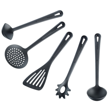 Westmark Ensemble d'Ustensiles de Cuisine de 5 pièces : Spatule, Écumoire, Cuillère à Sauce, Louche, Cuillère à Spaghetti, Résis
