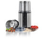 Cloer 7419 Moulin à café et à épices électrique, 2 conteneurs amovibles, pour pesto, herbes, noix et grain, jusqu'à 80 g de grai