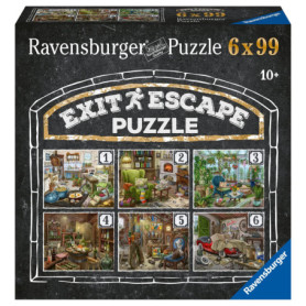 Ravensburger - 6 Escape Puzzles de 99 pièces - pour Adulte et Enfant dès 12 Ans - Le manoir hanté - Histoire complète - 80575