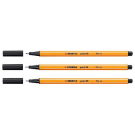 STABILO Lot de 3 Stylos feutre POINT 88 pointe fine 0,4 mm noir