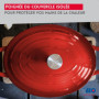 ELO 3073326 cocotte en fonte émaillée antiadhésive avec couvercle, rouge cerise, passe au four, marmite tous feux, faitout induc