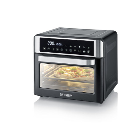 SEVERIN Mini-Four et Friteuse à Air chaud 12 en 1, Four posable 25 L, Mini four Grande capacité Multifonction 2 200 W avec Ecran