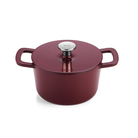 Fissler Collection Moments Cocotte En Fonte Émaillée, Ronde (20 cm), Fonction AromaStar, Compatible Induction, Rouge Bordeaux