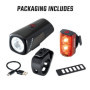 SIGMA - Buster 400 / RL 80 Set | Feux Avant et arrière à LED | 400 lumens et 80 lumens | Eclairage vélo Avant et arrière à Piles