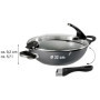 STONELINE Future Poêle Wok 32 cm, avec Couvercle Passoire et Poignée Amovible, Compatible à l'Induction et Four, Revêtement Anti