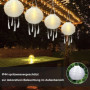 ovitec Lampion solaire style bohème blanc | Décoration de fête | Style vintage | Lampions d'extérieur résistant aux intempéries 