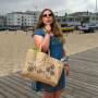 Domelo Panier de courses. Sac de shopping en jute. Grand sac de courses, sac de plage imperméable. Sac en jute comme sac de bain