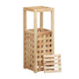 Relaxdays 10020655 Porte-parapluies en bois support en bois de noyer carré HxlxP: 50 x 18 x 18 cm, nature