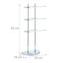 Relaxdays, argent Porte chrome 3 barres, salle de bain, support serviettes, socle demi rond, 83x40x18 cm, fer, 83 x 40 x 18 cm