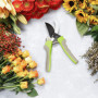 Relaxdays Sécateur de jardin, pour roses, arbres fruitiers, branches et fleurs, vigne, en acier, long 23 cm vert/gris