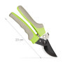 Relaxdays Sécateur de jardin, pour roses, arbres fruitiers, branches et fleurs, vigne, en acier, long 23 cm vert/gris