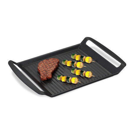Relaxdays Plaque de barbecue, four à gaz et électrique, pour grillades, légumes et poisson; antiadhésive, lxP 23x26cm